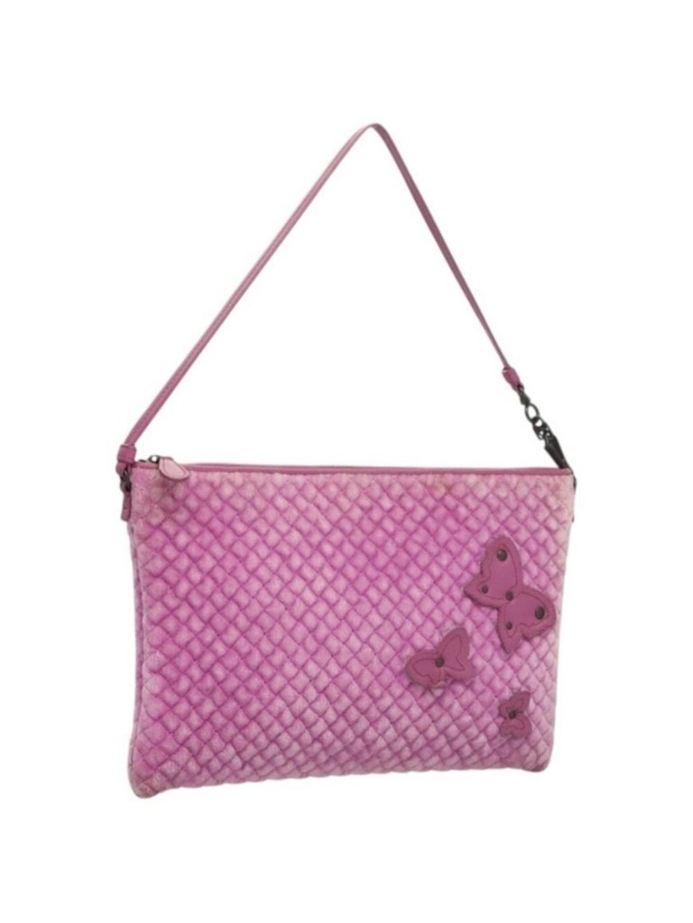 Authentic BOTTEGA VENETA Shoulder Bag Velor Purple
